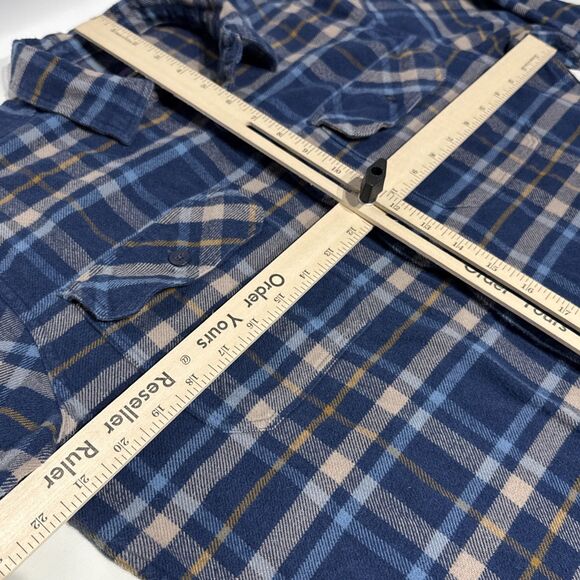 PATAGONIA Organic Cotton Flannel Long Sleeve Shirt Blue Plaid Men’s Size M (A3) - Picture 12 of 12